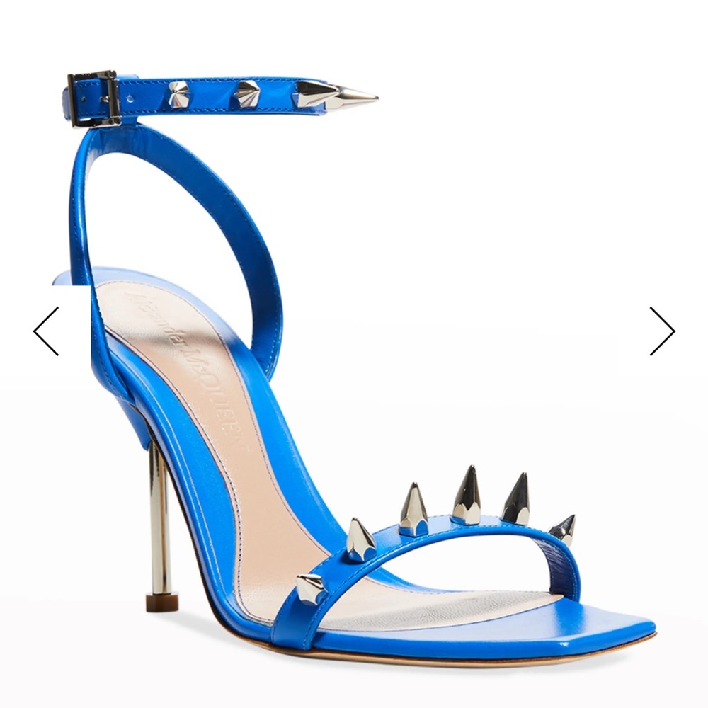 Blue alexander mcqueen heel with spikes